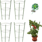 4 Pack Tomato Cage for Garden Plant Support, 24 inches Small Tomato Cages Tomato Trellis with Adjustable Rings, Plant Stakes for Peony Support, Tomato Stakes Rings for Climbing Plants