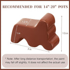 Kigeli 12 Pcs Resin Pot Feet for Outdoor Planters 3 Inch Long 1.5 Inch Tall Flower Handmade Elevator Plant Feet Frost Proof Lifter for 14-20 in Pot(Brown)