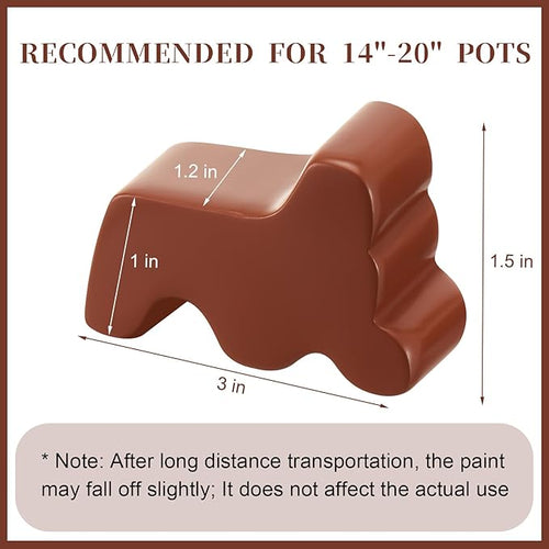 12 Pcs Resin Pot Feet for Outdoor Planters 3 Inch Long 1.5 – Brown