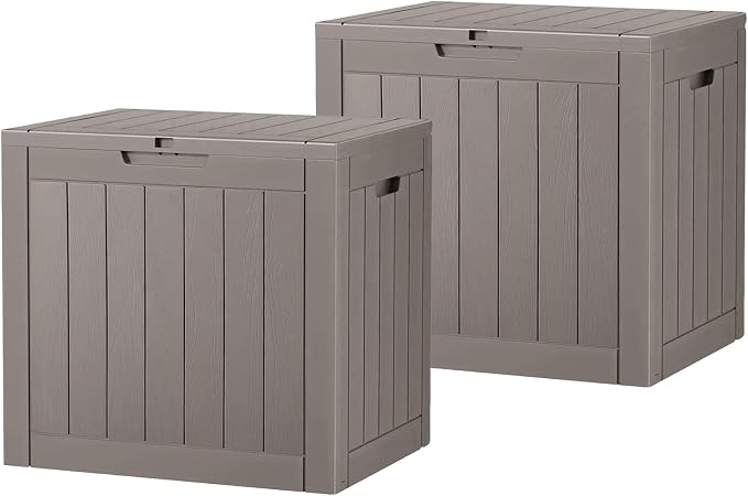 KAMABOKO 32 Gallon Outdoor Storage Box 2 Pack All-Weather Deck Box by KAMABOKO