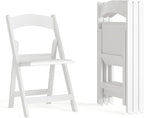 Flash Furniture Hercules Series Folding Chair - White Resin - Set of 4 800LB Weight Capacity Comfortable Event Chair - Light Weight Folding Chair