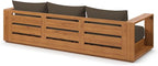 Modway Tahoe Acacia Wood Outdoor Patio Sofa in Natural Cocoa with Weather-Resistant Cushions - Ideal as a Porch Couch or Sunroom Sofa