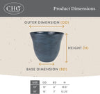 Classic Home and Garden Honeysuckle Resin Planters - Lightweight Indoor & Outdoor Plant Pots - UV-Resistant Plastic Flower Pots - Pot Planters for Flowers & Herbs (15" Distressed Copper)