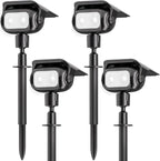 Nreonrick Solar Spot Lights 360° Adjustable Solar Lights Outdoor IP65 Waterproof with 2-in-1 Solar Powered Spotlights for Landscape Lighting for Garden, Yard, Pathway (Cool White, 4 Pack)