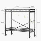 Zhongma 2 Tier Sturdy Metal Plant Stand with Wheels, 40.5x16x39.4 Inch High, Heavy Duty Succulent Shelf for Home Indoor and Outdoor, 440 LBS Capacity & Heavy Duty Construction