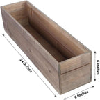 Efavormart 24"x6" Natural Rectangular Wood Planter Box Set with Removable Plastic Liners, DIY Rustic Wooden Box for Succulents, Wedding Centerpieces and Home Decor