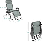 Best Choice Products Set of 2 Adjustable Steel Mesh Zero Gravity Lounge Chair Recliners w/Pillows and Cup Holder Trays - Stardew