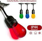 Meconard 24Pack S14 Colored LED String Light Bulbs,1Watt Plastic Shatterproof Waterproof Outdoor Indoor Replacement Bulbs for Home Decor, E26 Medium Base, Multi-Color: Red/Green/Blue/Orange