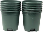 1.5 Gallon Green Nursery Pot Plastic Planters for Outdoor Indoor Plants Gardening Flower Pots 10-Pack 7.5 in Pot Liners with Drainage Holes