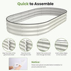 Galvanized Raised Garden Bed 8x4x1 FT, Oval Metal Raised Garden Bed Outdoor Planter Box with Open Bottom, Rust-Resistant Steel Garden Bed for Vegetables Herbs Flowers, Easy Assembly