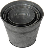 Briful 5 Size Galvanized Buckets Rustic Farmhouse Metal Bucket Galvanized Flower Bucket Home Indoor Outdoor Decorative Tin Planters (3.7In/3.9In/5.1In/5.9In/7.1In)