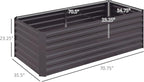 Outsunny Galvanized Raised Garden Bed Kit with Reinforcing Bars, Large and Tall Metal Planter Box for Vegetables, Flowers and Herbs, 6' x 3' x 2', Dark Gray