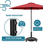 Umbrella Base,Heavy Duty Umbrella Stand with 5 Wheels, Max 135lb Fillable Umbrella Holder Wind-Resistant, Mobile Square Market Stand for Outdoor, Deck, Poolside, Lawn (19)