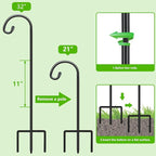 FEED GARDEN Adjustable 32 Inch Shepherd Hooks Thick Rust Resistant Steel Shepard Hooks for Outdoor Hanging Lanterns, Bird Feeders, Solar Lights, Weddings Decor 4 Pack