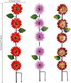 Set of 3 Solar Garden Lights,22.6'' H Flowers Decorative Garden Stakes,Waterproof Metal Spring Yard Art Decor,Solar Stake Lights for Outside,Lawn,Yard,Patio