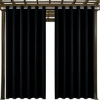Outdoor Indoor Curtains W84 x L84 for Patio - Weather-resistant Window Panels Privacy Protect Grommet Top Thermal Insulated Home Curtain for Porch Pergola Lawn Garden Hot Tub Area (2 Panels)