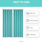 DIVA EN CAMINO DEC Outdoor Patio Curtain Waterproof Darkening Thermal Insulated Indoor Curtains for Bedroom, Porch, Living Room, Pergola, Cabana, W84 x L95, Teal Blue, Set of 2 Panels