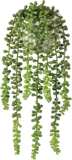 Artificial Plants Greenery, String of Pearls, Green Plastic, 15 Inch