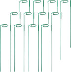 12 Pack Plant Stakes,Plant Support Stakes for Two Sizes(16 or 32 Inches),Plant Stakes for Outdoor Plants,Garden Flower,Tomato(Green)