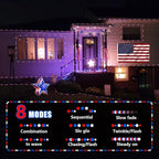 String Lights, 165ft Red White Blue LED, Outdoor Waterproof