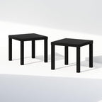 Furinno Classic Coffee Table Set of 2, Square Modern Coffee Table with Triple Thick Tabletop, Side Table with 4 Legs, for Living Room, Bedroom, Home Office, Black