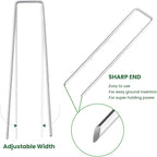 6 Inches Landscape Staples, Garden Stakes Securing Pegs for Securing Weed Fabric Landscape Fabric Netting Ground Sheets and Fleece, Heavy Duty Metal Tent Stakes, Halloween Decorations (20, Silver)