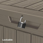 35 Gallon Outdoor Storage Box Waterproof Lockable Resin Deck Box Large - Image 6