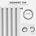 Joydeco Blackout Patio Sliding Door Curtains 96 Inches Long, Grommet Privacy Room Divider Curtains, Extra Wide Thermal Blackout Drapes for Bedroom Living Room (Pure White, 100Wx96L, 1 Panel)