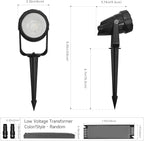 Low Voltage Safety Landscape Lights Outdoor: 7W 840LM LED Landscape Lighting with Connectors & Transformer for Tree Garden Yard Pathway | 24V Warm Yellow 3000K Spotlights | IP65 Waterproof | 12 Pack
