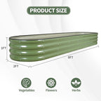 1MORE Galvanized Raised Garden Bed- Planter Garden Boxes Outdoor, Raised Beds for Gardening,Metal Garden Bed Kit for Vegetables Flower, Planter Raised Beds.8x2x1ft Green-2pcs