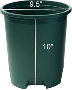 3 Gallon 6-Pack Plant Pots Nursery Pot Green Plastic Planters for Outdoor Indoor Plants Gardening Flower Pots with Drainage Holes