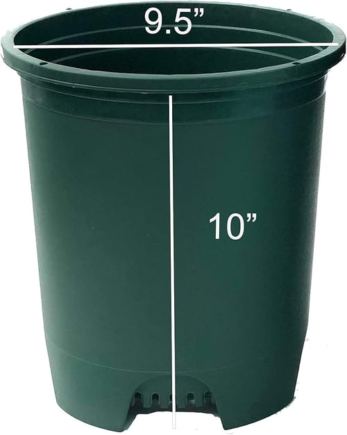 3 Gallon 10-Pack Nursery Pot Green Plastic Planters for Outdoor Indoor Plants Gardening Flower Pots Plant Pots with Drainage Holes