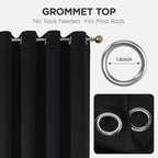 Joydeco Blackout Door Curtain for Doorway Privacy 78 Inches Long, Grommet Closet Curtain for Open Closet, Room Divider for Bedroom Living Room (Black, 52Wx78L, 1 Panel)