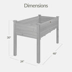 Best Choice Products 48x24x30in Raised Garden Bed, Elevated Wood Planter Box Stand for Backyard, Patio, Balcony w/Bed Liner, 200lb Capacity - Gray