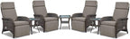 Belord 7 Piece Wicker Patio Furniture Set - 4 Adjustable Outdoor Recliner Chairs with 3 Side Table Patio Conversation Set,155° Lay Flat Chaise Lounge Chair Outdoor for Pool Deck Brown
