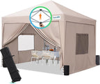 Quictent Privacy 8x8 Pop up Canopy Tent with Sidewalls and Roll-up Ventilated Windows, One Person Easy Setup, Outdoor Commercial Gazebo Shelter Enclosed Waterproof, Bonus 4 Sandbags