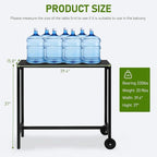 Outvita Outdoor Bar Table, 37" Height Wheeled Patio Pub Table with Waterproof Frame and Adjustable Foot for Hot Tub, Patio, Backyard, Balcony, Hallway, Bistro Rectangle, Black