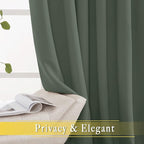 NICETOWN Sliding Door Curtains 84 inches Long, Grommet Blackout Thermal Patio Door Curtain Panel Sliding Door Drapes/Draperies for Room Divider (1 Panel, Dark Mallard, W80 x L84)
