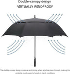 G4Free 47/54/62/68/72 Inch Automatic Open Golf Umbrella Oversize Extra Large Double Canopy Vented Windproof Waterproof Stick Umbrellas