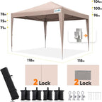 Quictent Privacy 10x10 Pop up Canopy Tent with Sidewalls and Roll-up Ventilated Windows, One Person Easy Setup, Outdoor Commercial Gazebo Shelter Enclosed Waterproof, Bonus 4 Sandbags