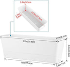 Window Box Planter with Tray, 12" Rectangle Plant Pot, Pack of 3 (White)