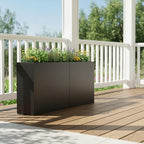 Tall Metal Planter for Outdoor Plants,38"Lx13"Wx30"H All-Weather Durable Plant Box,Large Rectangular Planter with Drainage Holes & Removable Shelf,Modern Decor for Tall Small Plants, Trees, Flowers