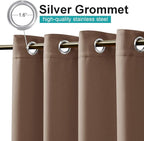 NICETOWN 2 Panels Blackout Outdoor Curtains for Patio Waterproof, Thermal Insulated Silver Rustproof Grommet Blackout Indoor Outdoor Curtains/Drapes for Pergola, W52 x L95, Tan
