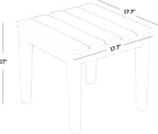 Side Table, White Modern Adirondack Outdoor Patio Accent Table