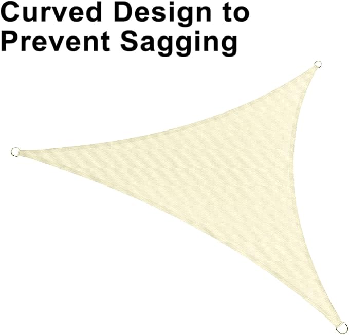 LOVE STORY Custom Size 6'x6'x6' Butter Cream Sun Shade Sail Triangle Sunhsade Fabric Awning Canopy for Patio Backyard Carport Pergola (Customized)