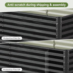 COMHOMA Galvanized Raised Garden Bed,Large Metal Planter Box for Outdoor Vegetables,Corrugated Steel Herbed Plants Container,Extra Deep Gardeners Kits with Open Bottom (1, 6x3x2FT)