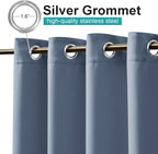 NICETOWN Outdoor Patio Curtain W66 x L95 inch, Blackout Waterproof Drape Light & Draft Blocking for Both Indoor & Outdoor Usage Privacy Gazebo Porch Covering, 1 Panel, Stone Blue