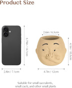 Funny Bathroom Planter Decor: Quirky Holding Nose Plant Pot Indoor for Bathroom Counter - Succulent Pot with Drainage - Unique Face Planter for Guest Bath room Counter Shelf Toilet Decoration