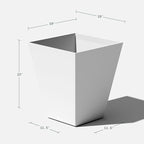 Veradek Nobleton Indoor/Outdoor Wide Square Planter (White, 22 inch - 2 Pack with 2 Saucer Trays)