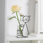 Terrarium Propagation Station, Cat Design, Glass and Iron